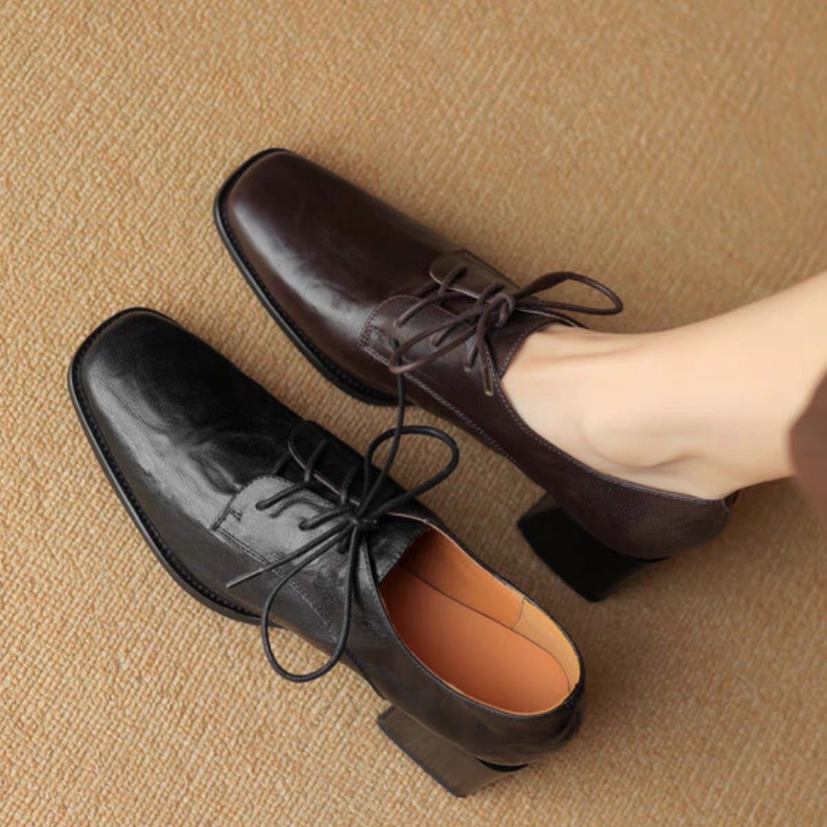 Women Square Toe Lace Up Oxfor - Formal Dress review and price