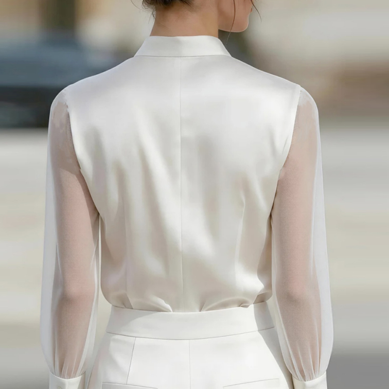 New Mesh See Through Fashion S - Silk Blouse review and price