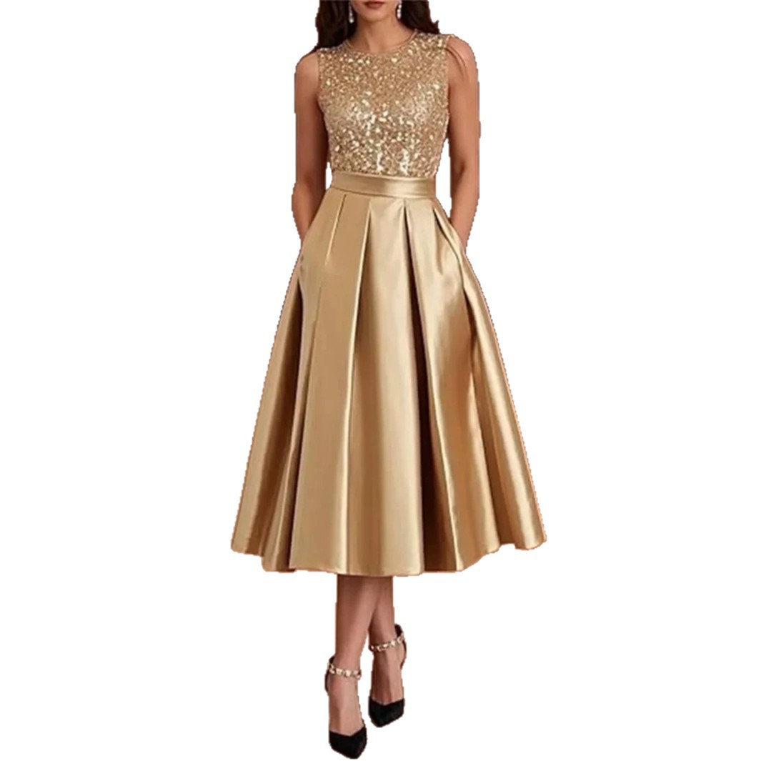 Burgundy Sequin Satin Midi Dre - Midi Dress review and price