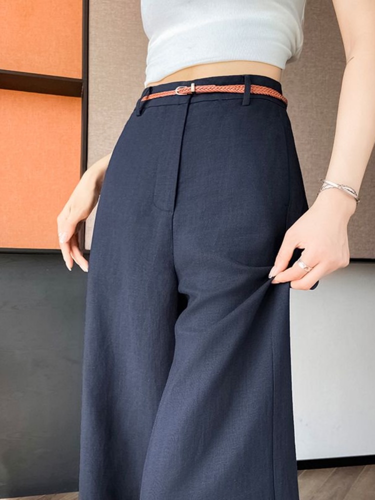 High Waist Narrow Cut Linen Co - Tailored Trouser Wide review and price