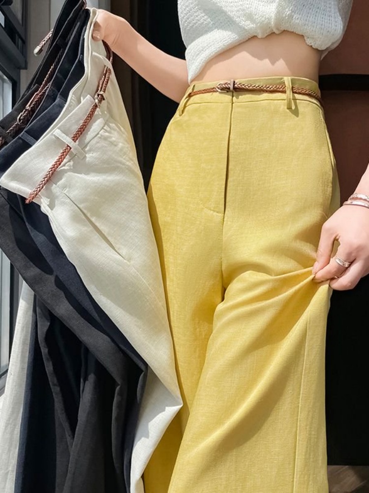 High Waist Narrow Cut Linen Co - Tailored Trouser Wide review and price