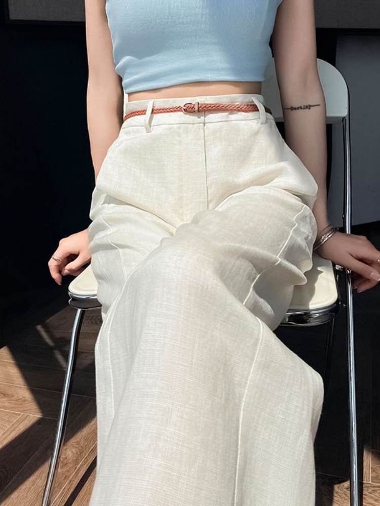 High Waist Narrow Cut Linen Co - Tailored Trouser Wide review and price