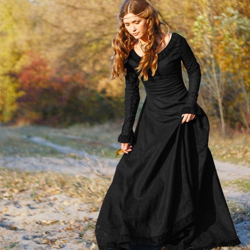 Women Medieval Long Dress V Ne - Lace Dress review and price