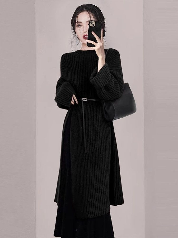 Women Elegant Red Knit Dress A - Women'S Red Formal Wear review and price