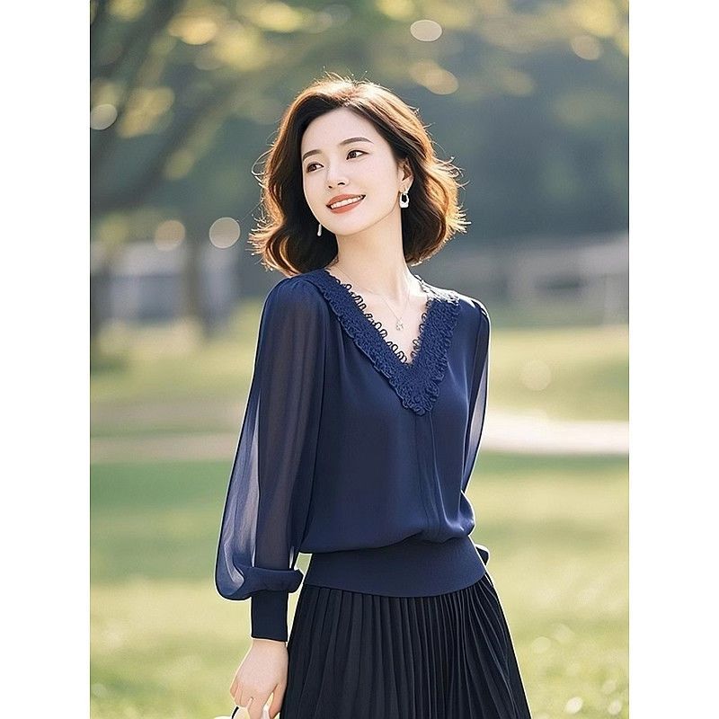 Spring Autumn Office Lady Lace - Silk Blouse review and price