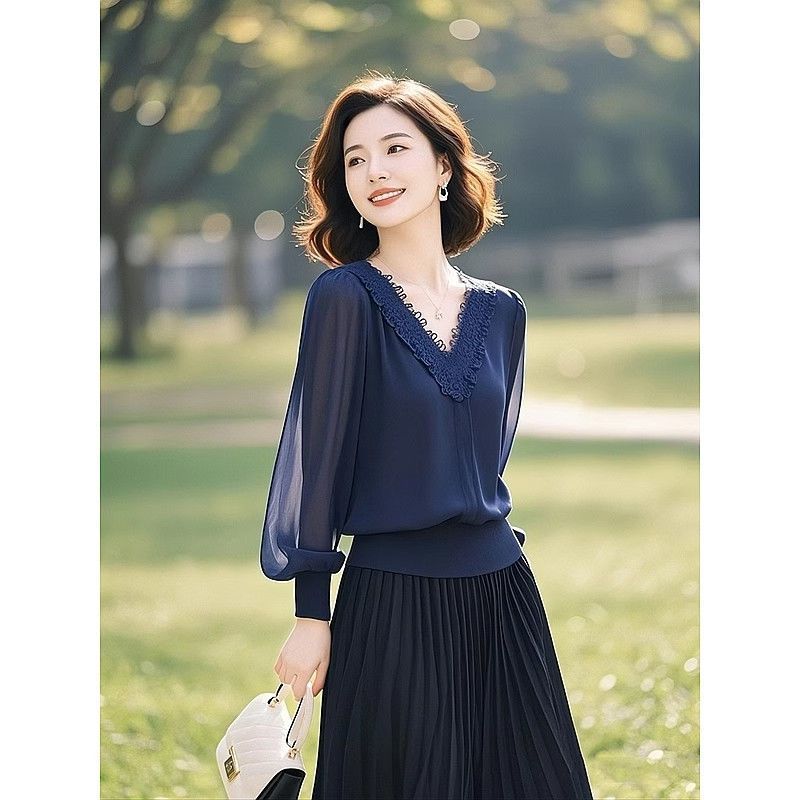 Spring Autumn Office Lady Lace - Silk Blouse review and price