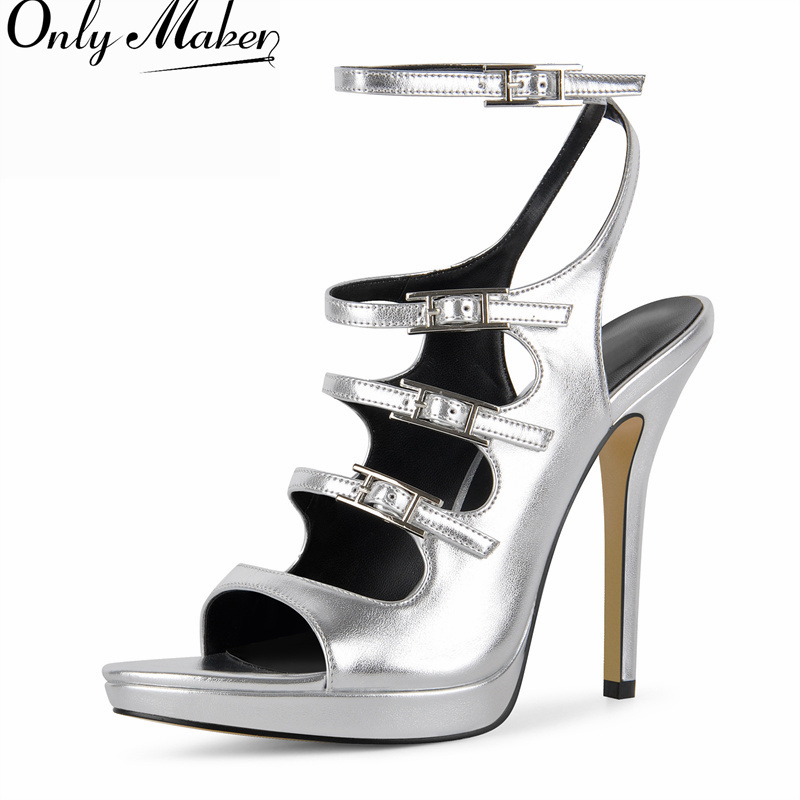 Onlymaker Women Silver Stilett - Formal Dress review and price