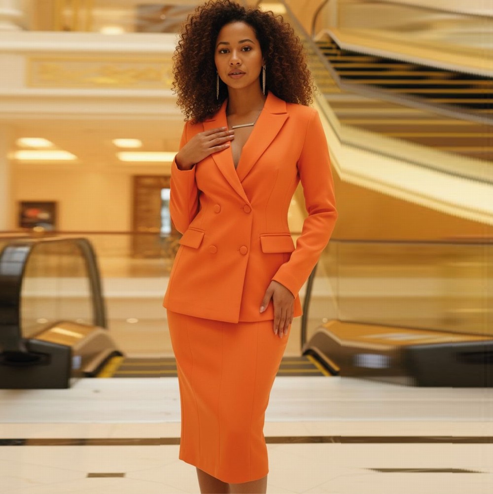 Orange Formal New Blazer And S - Formal Skirt review and price