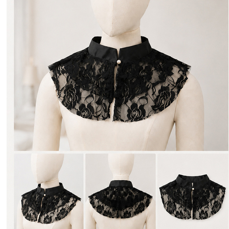 Elegant Lace Floral False Coll - Lace Dress review and price